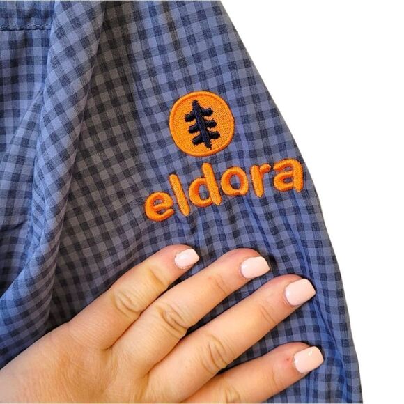 Mammut Men's Blue Gingham Eldora Logo Button Down Shirt Size US L - Picture 5 of 7